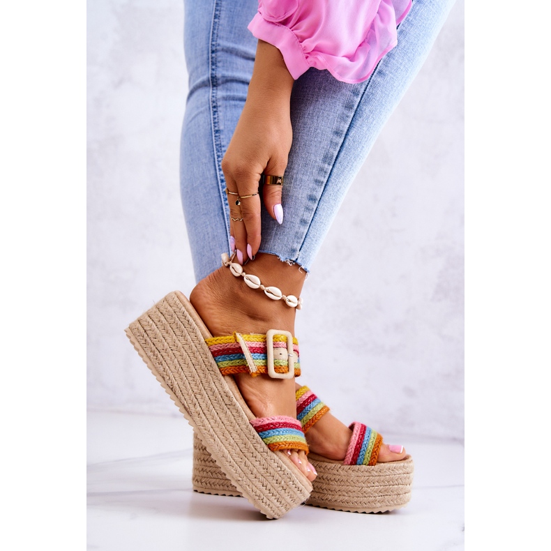 FJ1 Ciabatte Da Donna Sulla Piattaforma Multicolor Lazare multicolore 2