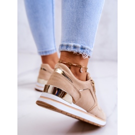 FB2 Scarpe sportive in pelle scamosciata su una piattaforma Riverside beige scuro 2