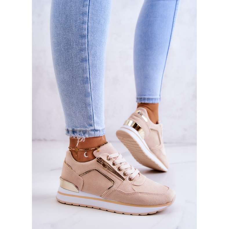 FB2 Scarpe Sportive In Pelle Scamosciata Sulla Piattaforma Beige Chiaro Riverside 2