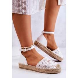 FE1 Espadrillas Da Donna Su Una Piattaforma Intrecciata Calise Bianco 1