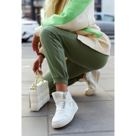 FG2 Scarpe Sportive Alte da Donna Bianche e Beige Megithoe bianco 2