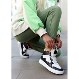 FG2 Scarpe Sportive Alte da Donna Bianche e Nere Megithoe bianca nero 2
