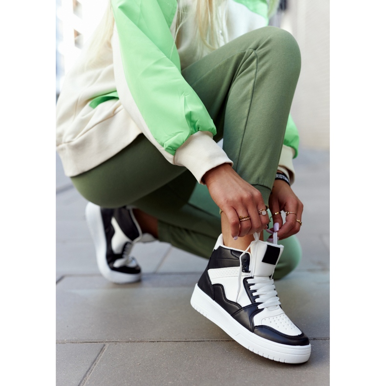 FG2 Scarpe Sportive Alte da Donna Bianche e Nere Megithoe bianco nero 2