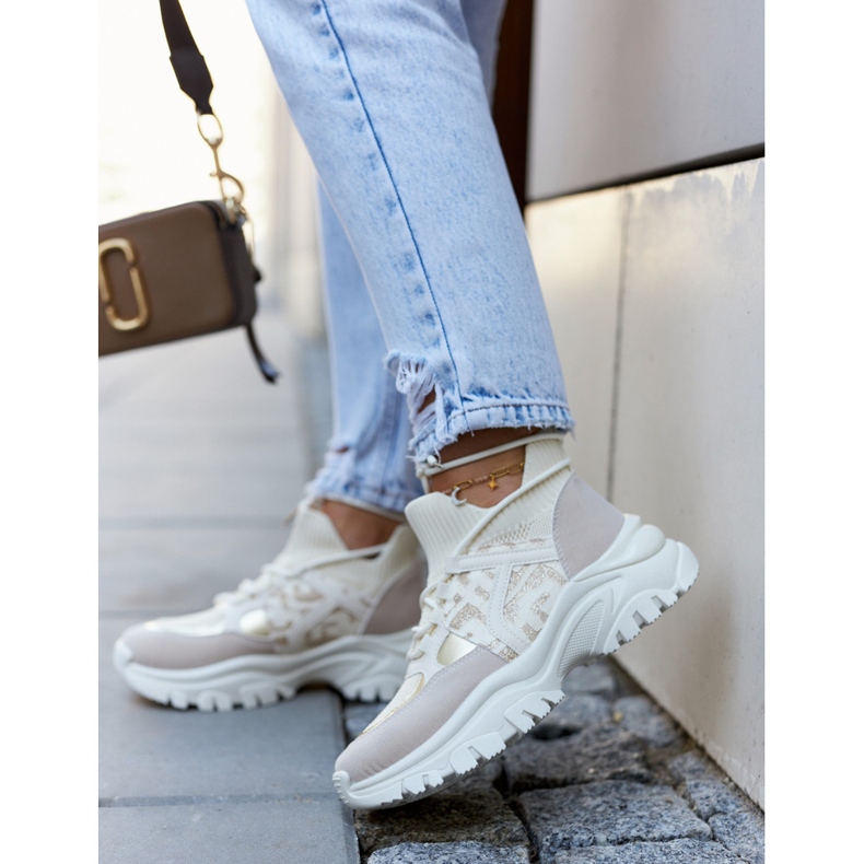 Sneakers Scarpe sportive Beige-Oro Phinell 2