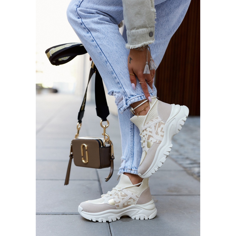 Sneakers Scarpe sportive Beige-Oro Phinell 1