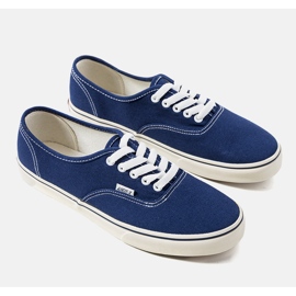 Sneakers da uomo in lino blu navy 1