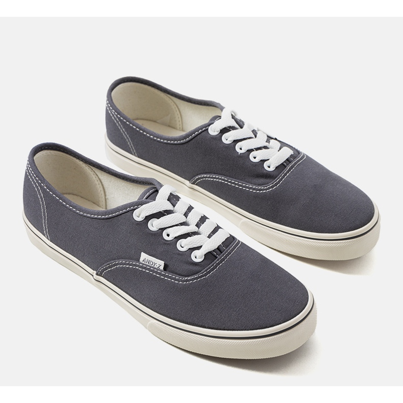 Sneaker da uomo in lino color grafite grigio 1