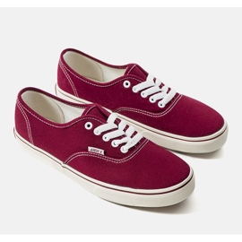 Sneakers da uomo in lino marrone chiaro rosso 1