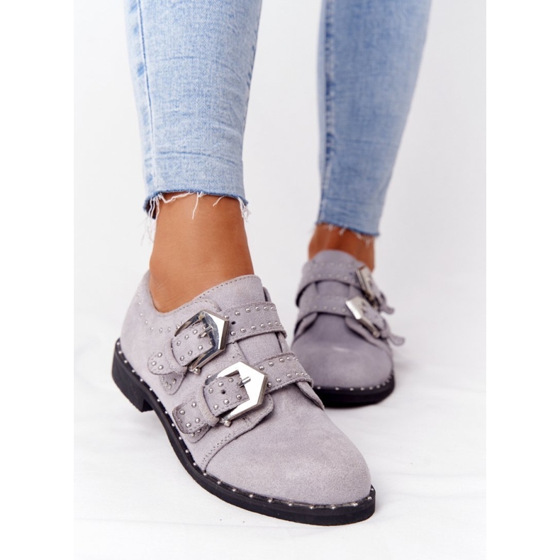 Francesina Da Donna Con Fibbie Lu Boo Grigio 2