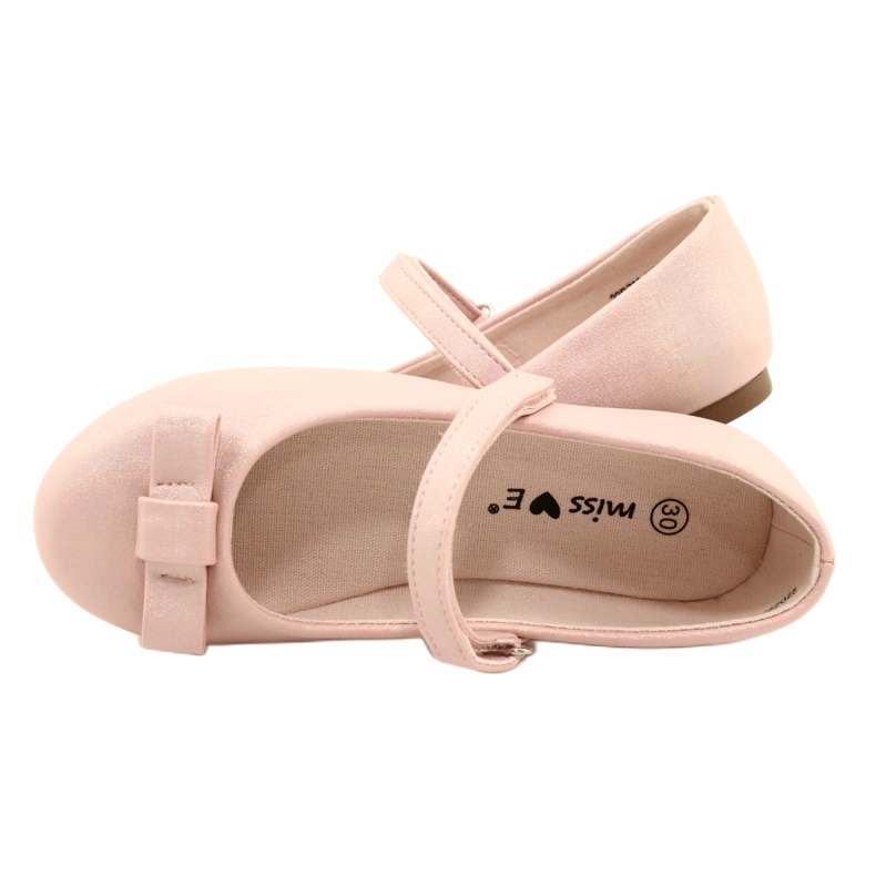 Ballerine Con Un Fiocco Sul Velcro Rosa 4