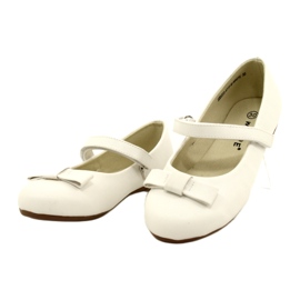 Ballerine bianche con fiocco in velcro bianco 2