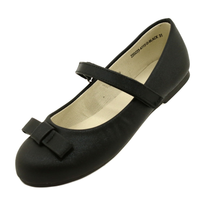 EVE Ballerine nere con fiocco in velcro MISSE nero 3