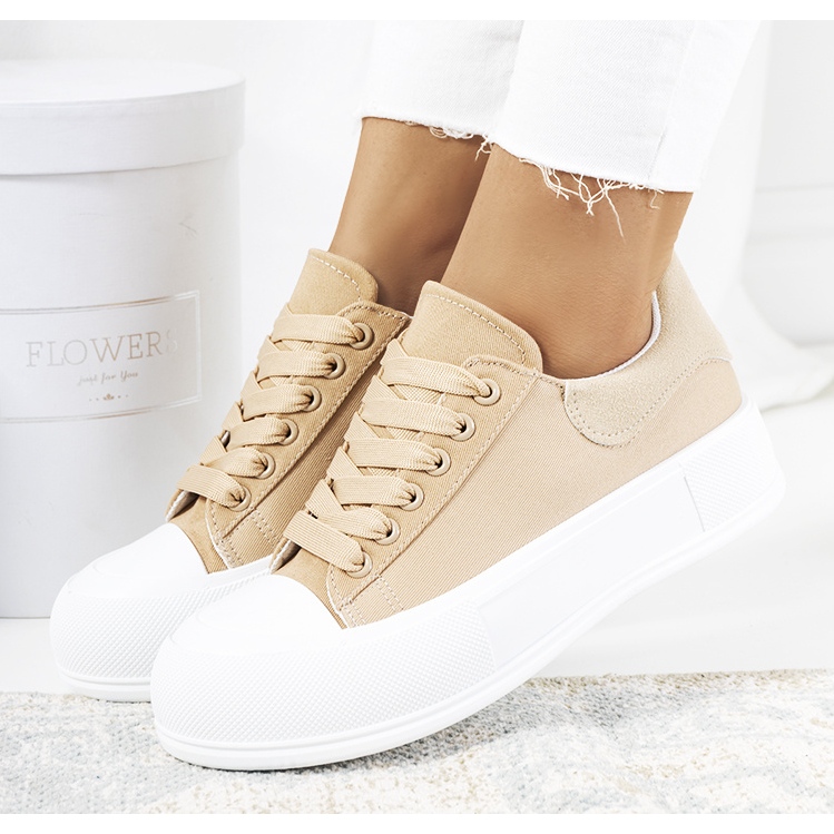 Sneakers marroni sulla piattaforma Venancia beige marrone cachi 1