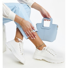 Sneakers bianche su una robusta suola Prenzel bianco 1