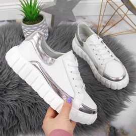 Scarpe in pelle sulla piattaforma S. Barski W OLI161 bianco bianca 1