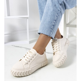 Sneakers beige sulla piattaforma Clarence 1