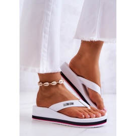 Infradito da donna con zeppa Big Star JJ274A333 White bianca 2