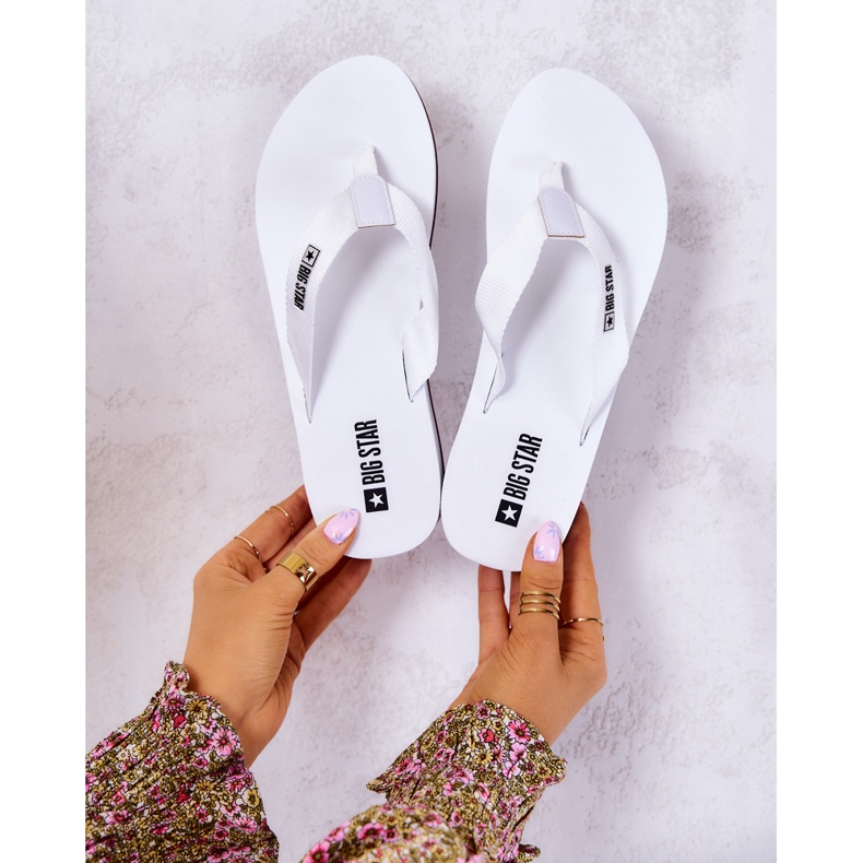 Infradito da donna con zeppa Big Star JJ274A333 White bianco 1