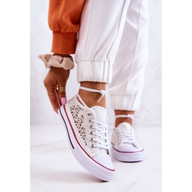 Sneakers openwork da donna White Venture bianca 1