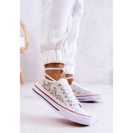 Sneakers openwork da donna White Venture bianca 2