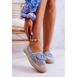 Espadrillas Da Donna In Pizzo Con Decorazione Blu Summer Dream 1