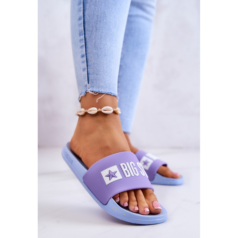Pantofole da donna Big Star JJ274A525 Viola-Blu 2