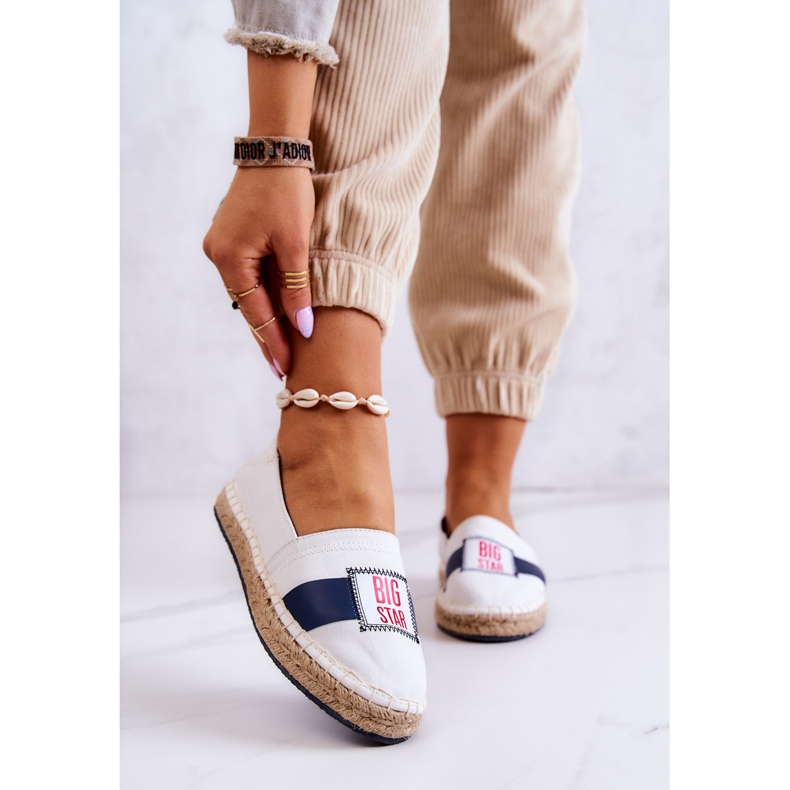 Espadrillas Slip-On da donna Big Star JJ274964 Bianche e Blu Navy bianca 1
