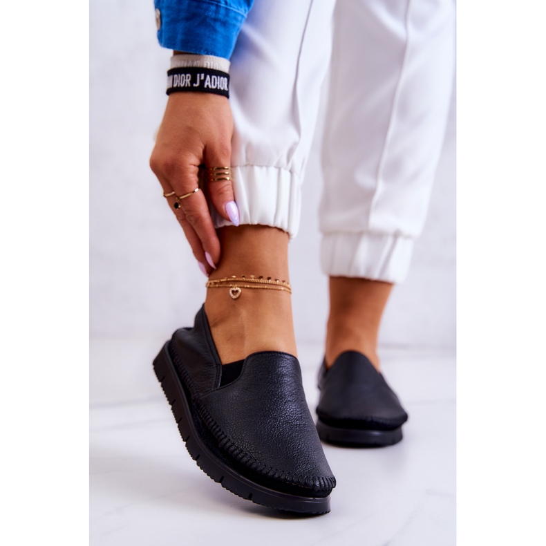 Scarpe senza lacci da donna in pelle Maciejka 03512-01 nere nero 1