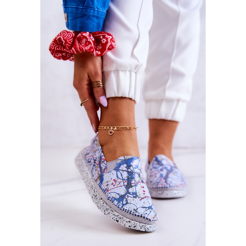 Scarpe senza lacci in pelle da donna Maciejka 03512-39 Blu 1