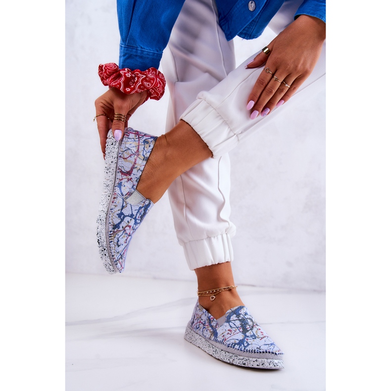 Scarpe senza lacci in pelle da donna Maciejka 03512-39 Blu 2