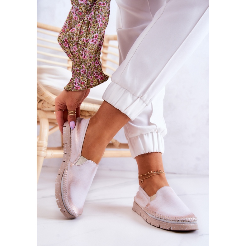 Scarpe senza lacci da donna in pelle Maciejka 03512-28 Rosa chiaro 2