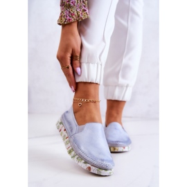 Scarpe senza lacci da donna in pelle Maciejka 03512-40 Azzurro blu 1