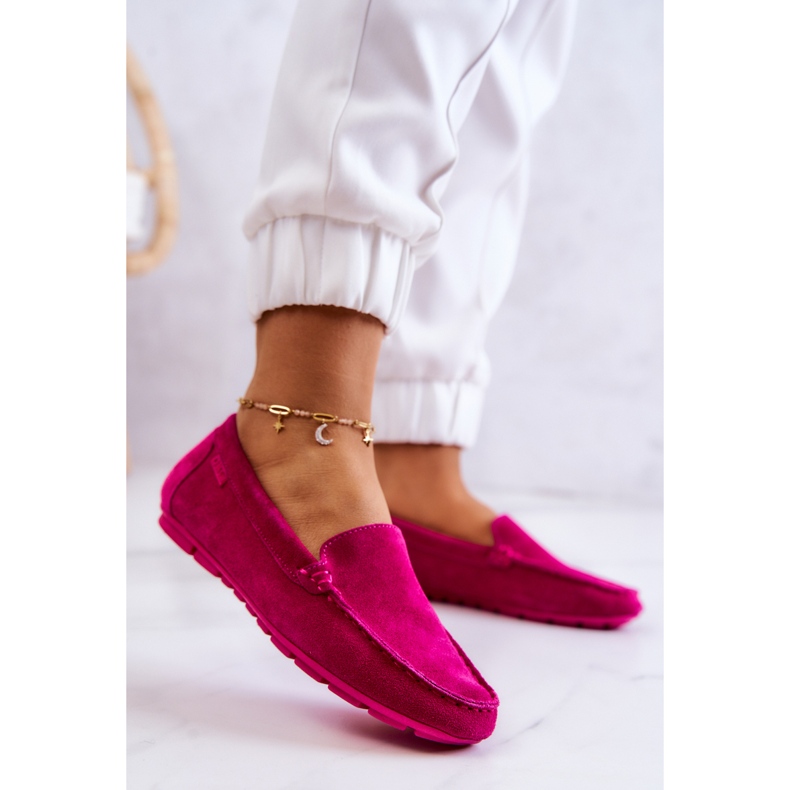 Mocassini da donna in camoscio Big Star JJ274656 Fucsia rosa 2