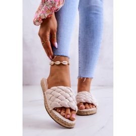 Pantofole in pelle intrecciata Big Star JJ274922 Beige 1