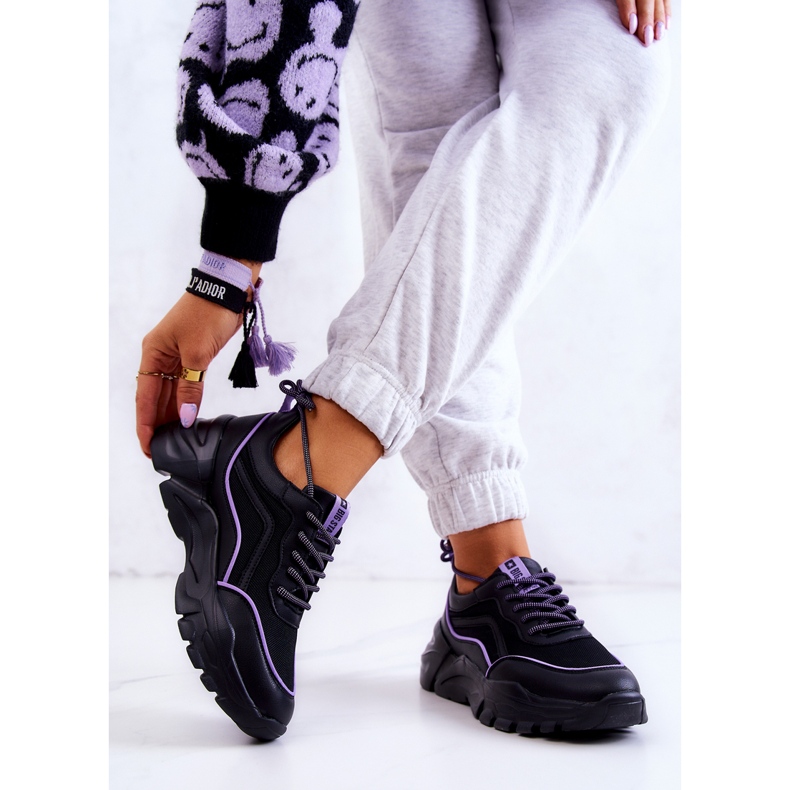 Memory Foam Big Star JJ274786 scarpe sportive nere nero viola 2