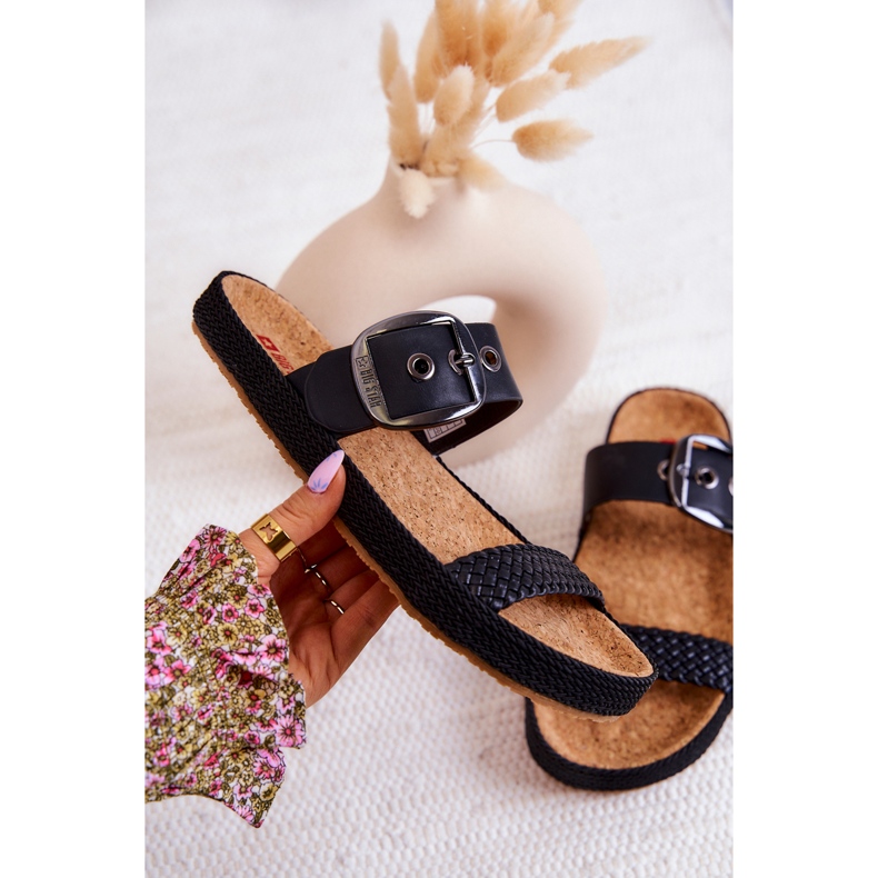 Ciabatte alla moda con fibbia Big Star JJ274730 Nero 1