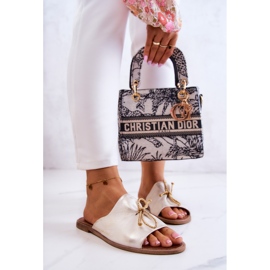 Ciabatte da Donna in Pelle Nicole 2659/004 Bianche e Oro bianco 2