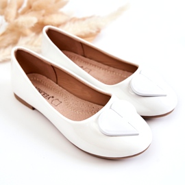 Vinceza Ballerine Per Bambini Laccate Con Cuore Bianco Corty 1