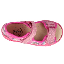 Ciabatte per bambini Befado con inserto in pelle 342P043 rosa 3