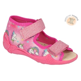 Ciabatte per bambini Befado con inserto in pelle 342P043 rosa 4