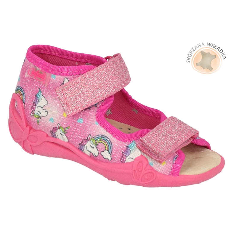 Ciabatte per bambini Befado con inserto in pelle 342P043 rosa 4