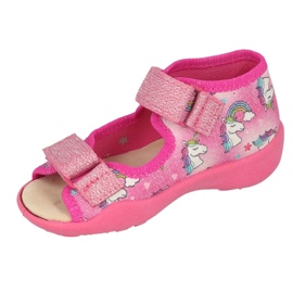 Ciabatte per bambini Befado con inserto in pelle 342P043 rosa 2