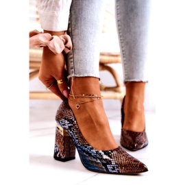 Lewski Shoes Décolleté in pelle Lewski Snake 3117 Marrone-Blu 1