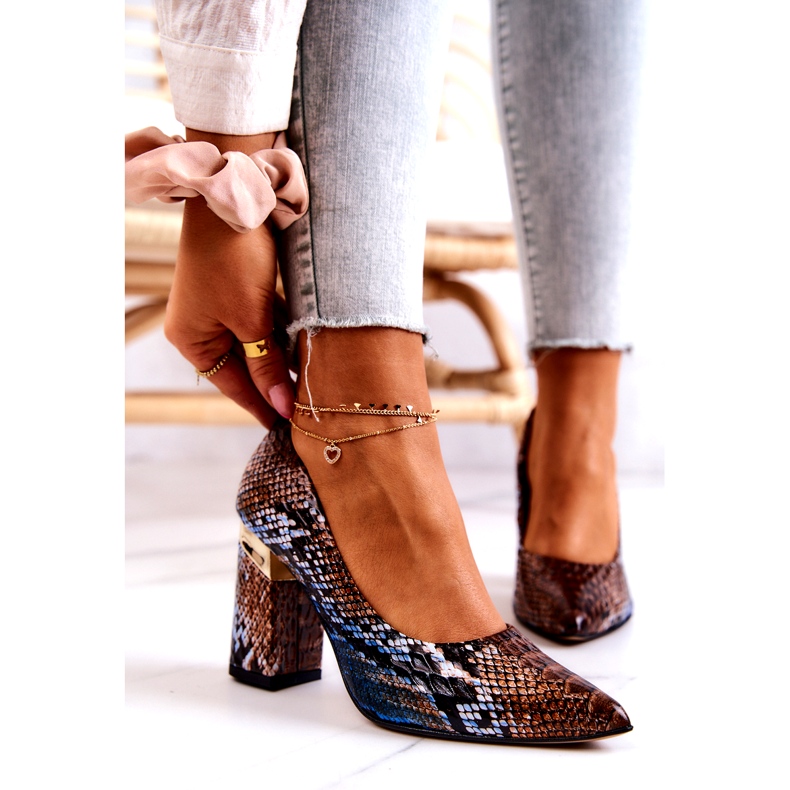 Lewski Shoes Décolleté in pelle Lewski Snake 3117 Marrone-Blu 1