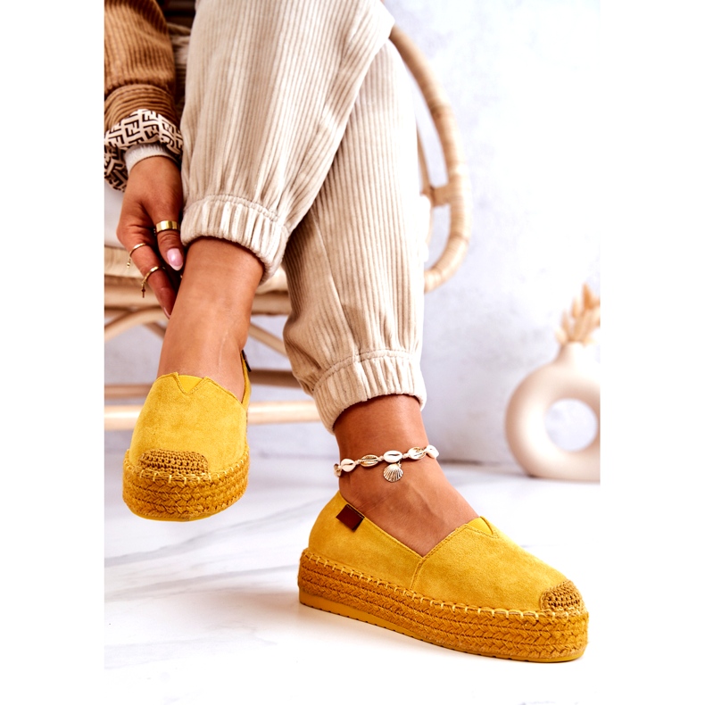 Inna Espadrillas slip-on in camoscio giallo Lesley 4