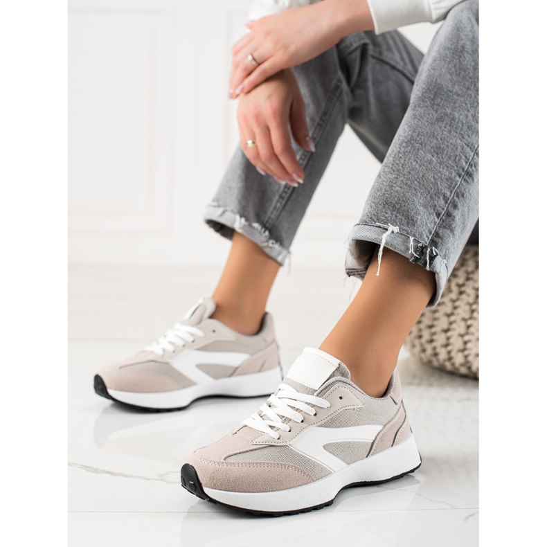 TRENDI Scarpe sportive classiche beige 1
