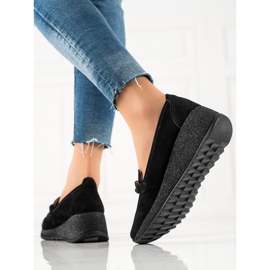 Filippo Scarpe brogue in pelle sulla piattaforma nero 1