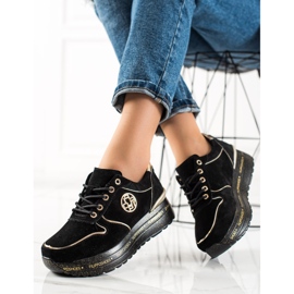 Filippo Sneakers alla moda in pelle nero 1