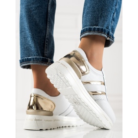 Filippo Sneakers in pelle bianca d'oro 2