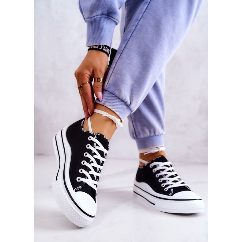 S.Barski Sneakers da donna nere con allacciatura Menifee nero 2